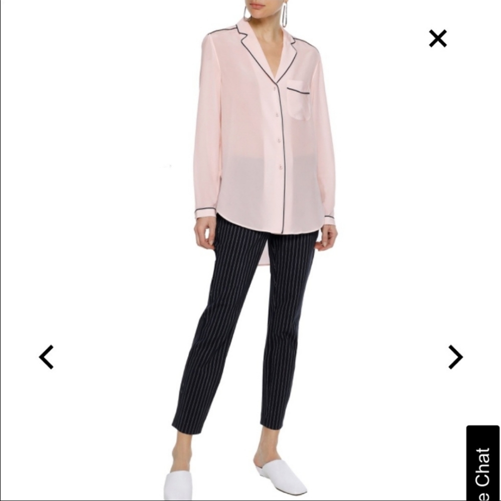 NWOT Rag & Bone Pink Alyse Button Down Silk Pajama Shirt Size XS